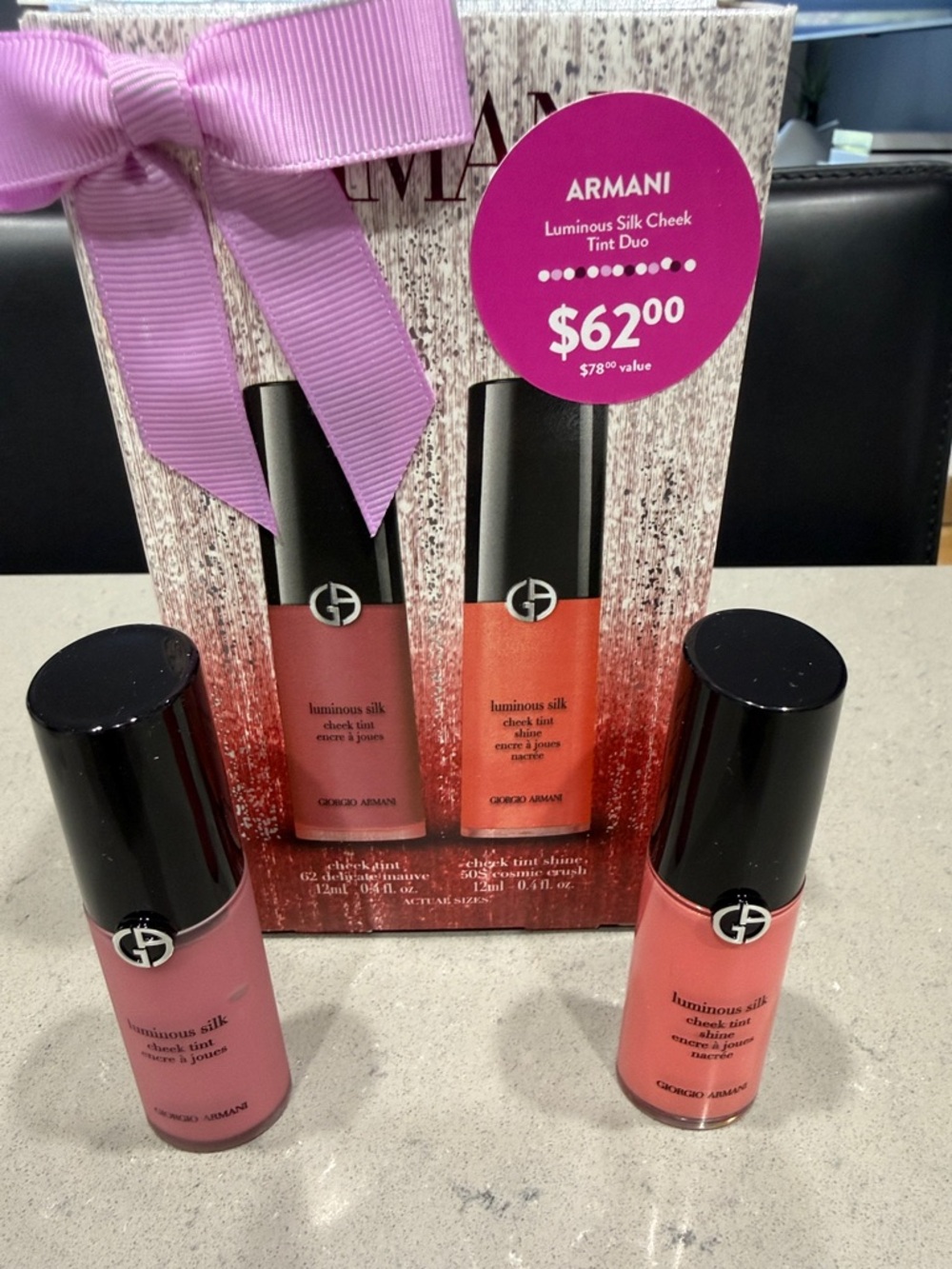 Giorgio Armani Luminous Silk Cheek Duo - #62 delicate mauve & 50 S cosmic crush